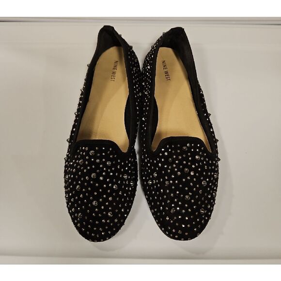 Nine West Silver and Black Studded Loafers sz 11 - Picture 4 of 7
